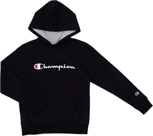 Champion Kids Clothes Sweatshirts Youth Heritage Fleece Pull On Hoody Sweatshirt with Hood (X-Large, Heritage Black) in Saudi Arabia
