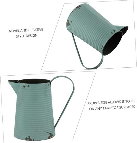 Vintage Iron Watering Can Flower Pot for Home Decoration Rustic Metal Pitcher Planter Handle Decorative Container for Indoor and Outdoor Plants Random Color in Saudi Arabia