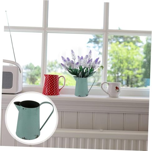 Vintage Iron Watering Can Flower Pot for Home Decoration Rustic Metal Pitcher Planter Handle Decorative Container for Indoor and Outdoor Plants Random Color in Saudi Arabia