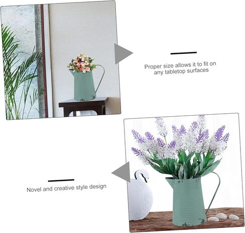 Vintage Iron Watering Can Flower Pot for Home Decoration Rustic Metal Pitcher Planter Handle Decorative Container for Indoor and Outdoor Plants Random Color in Saudi Arabia