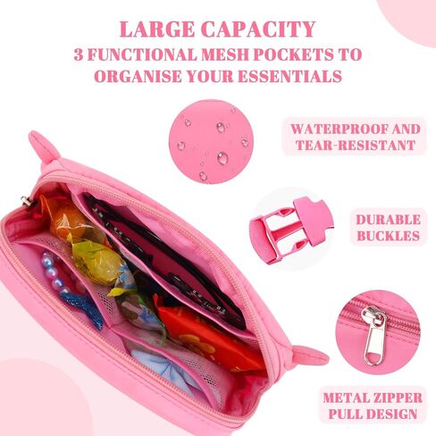 حقيبة فاني باك كروس للبنات، حقيبة خصر كرتونية مع حزام قابل للتعديل لعيد الميلاد وهدايا شخصية للفتيات المراهقات، حقيبة فاني باك كروس بحزام حقيبة أشياء عصرية لطيفة (وردي) in Kuwait