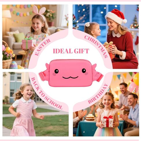 حقيبة فاني باك كروس للبنات، حقيبة خصر كرتونية مع حزام قابل للتعديل لعيد الميلاد وهدايا شخصية للفتيات المراهقات، حقيبة فاني باك كروس بحزام حقيبة أشياء عصرية لطيفة (وردي) in Kuwait