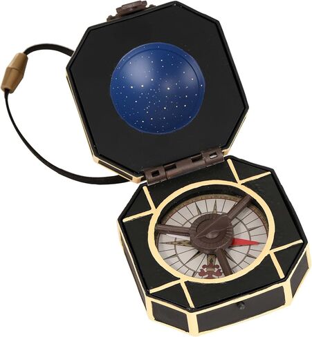 دعامة بوصلة جاك سبارو - حافظة بلاستيكية مع قلادة من الجلد الخام الصناعي، 3 بوصات، مرخصة رسميًا in Saudi Arabia