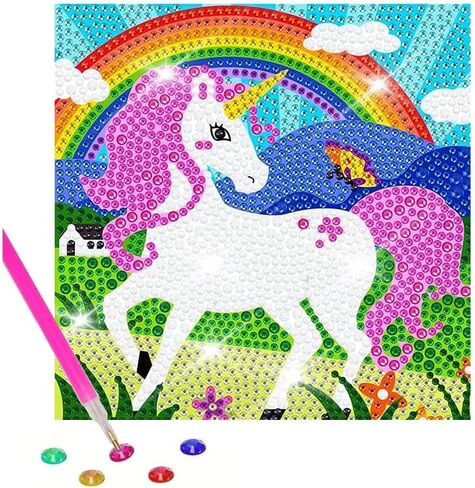 5D الكرتون جدار لوحات فنية 6 * 6 بوصة لطيف يونيكورن DIY الماس لوحات فنية مجموعات الفنون للبالغين المبتدئين in Saudi Arabia