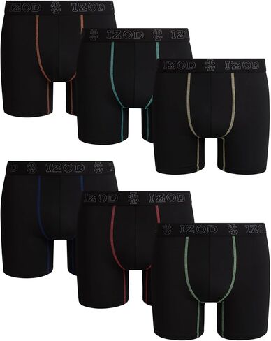 IZOD Men's Boxer Briefs - 6 Pack Ultrasoft Performance Mens Underwear Boxers - Breathable Sport Boxers for Men (S-XL) in Kuwait