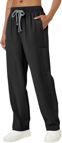 Scrub Pants for Women with Multi Pockets - Soft Stretch Scrub Bottoms Medical Nurse Cargo Pants in Saudi Arabia