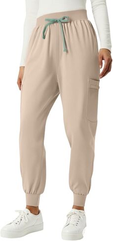 Scrub Pants for Women with Multi Pockets - Soft Stretch Scrub Bottoms Medical Nurse Cargo Pants in Saudi Arabia