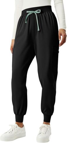 Scrub Pants for Women with Multi Pockets - Soft Stretch Scrub Bottoms Medical Nurse Cargo Pants in Saudi Arabia