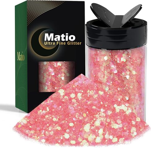 Matio Holographic Chunky Glitter, 7.8oz/220g Black Craft Glitter in Saudi Arabia
