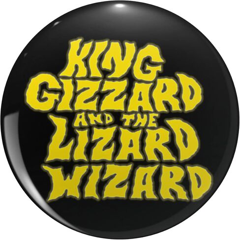 King Gizzard and The Lizard Wizard معدن مستدير 0.75 بوصة طية صدر السترة دبوس قبعة قميص ربطة عنق Pinback in Saudi Arabia
