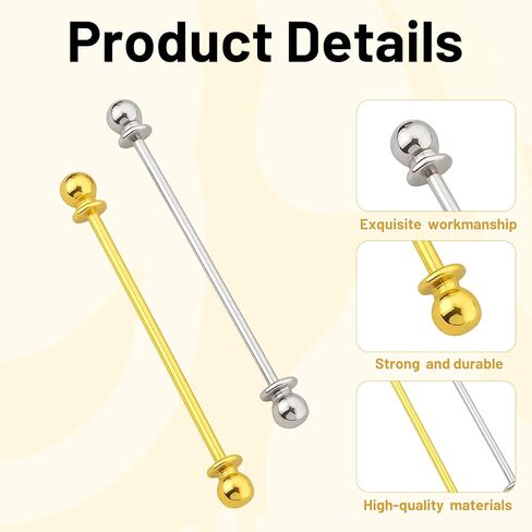 2 Pcs Collar Pins for Men, Tie Pins for Men Dress Shirts, Gold Tie Bar, Shirt Pins for Formal Attire, Collar Clips for Professional Look in Kuwait