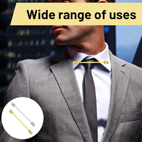 2 Pcs Collar Pins for Men, Tie Pins for Men Dress Shirts, Gold Tie Bar, Shirt Pins for Formal Attire, Collar Clips for Professional Look in Kuwait