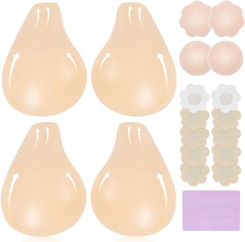 Nipple Covers for Women, Push up Sticky Bra for Women, Reusable Invisible Seamless Silicone Adhesive Bras with Lift in Saudi Arabia