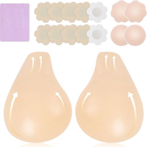 Nipple Covers for Women, Push up Sticky Bra for Women, Reusable Invisible Seamless Silicone Adhesive Bras with Lift in Saudi Arabia