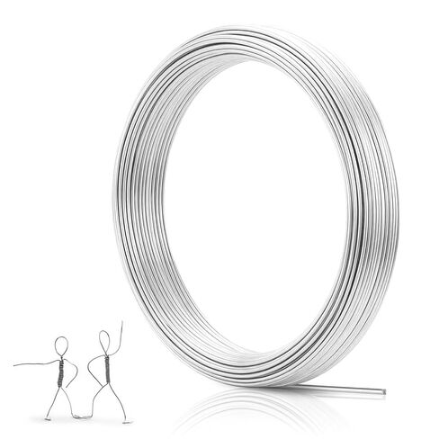 3mm Aluminum Wire, Craft Wire Bendable, 32.8 Feet Metal Wire for Crafts, Thick Aluminum Wire Sculpting, DIY Jewelry Making, Doll Making, Modelling, Bonsai Training in Kuwait