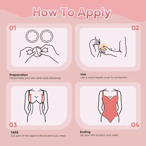 Boob Tape Kit, Invisible Nipple Covers,Fashion Tape Set,Reusable Silicone Nipple Pasties,Boob tape for A-G(Beige) in Saudi Arabia