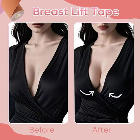 Boob Tape Kit, Invisible Nipple Covers,Fashion Tape Set,Reusable Silicone Nipple Pasties,Boob tape for A-G(Beige) in Saudi Arabia