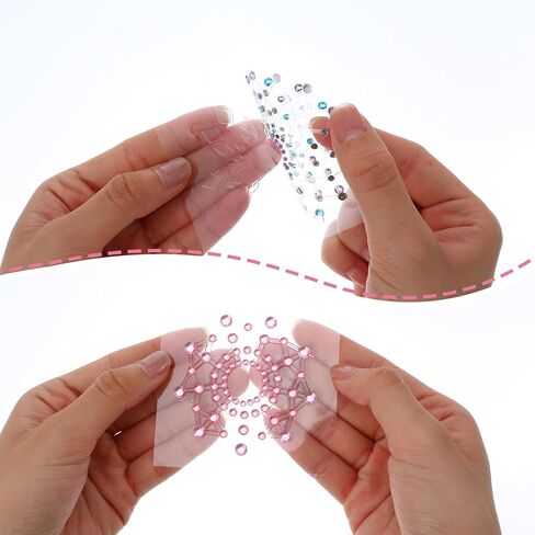 6 Pcs Rhinestone Pasties Crystal Glitter Pasties Nipple Covers Sexy Breast Covers Nipple Stickers(Silver Pink Blue Purple) in Saudi Arabia