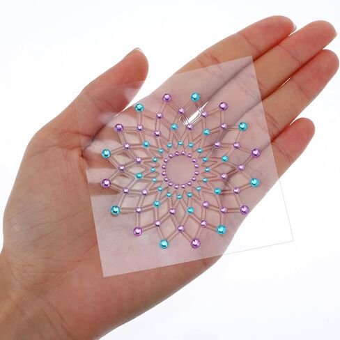 6 Pcs Rhinestone Pasties Crystal Glitter Pasties Nipple Covers Sexy Breast Covers Nipple Stickers(Silver Pink Blue Purple) in Saudi Arabia