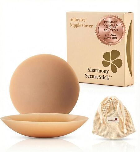 sharmony Nipple Covers for Women – Non-Adhesive | Sticky Reusable Pasties | No-Glue Silicone | Opaque, Seamless & Sweat-Proof in Saudi Arabia