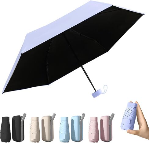 TOPSAIL Mini Umbrella for Travel, UPF 50+ UV Sun & Rain Protection, Compact 6k Folding Pocket Umbrella with Case for Purse, Backpack in Kuwait