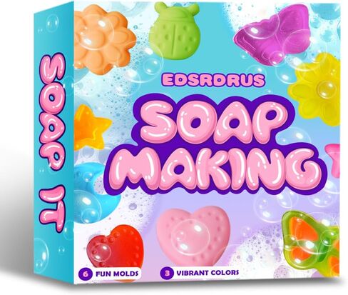 EDSRDRUS Christmas Soap Making Kit for Adults - 2lbs Soap Base, Fragrance Oils, Dyes, 3D Tree Snowflake Gingerbread Santa Snowman Molds and Christmas Packaging Supplies in Kuwait