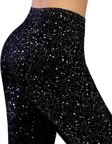 Black Sparkly Leggings for Women, High Waisted Sparkle Pants, Stretch Glitter Party Legging for Club Holiday Night Out in Saudi Arabia