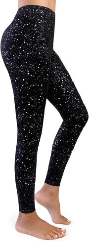 Black Sparkly Leggings for Women, High Waisted Sparkle Pants, Stretch Glitter Party Legging for Club Holiday Night Out in Saudi Arabia