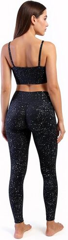Black Sparkly Leggings for Women, High Waisted Sparkle Pants, Stretch Glitter Party Legging for Club Holiday Night Out in Saudi Arabia