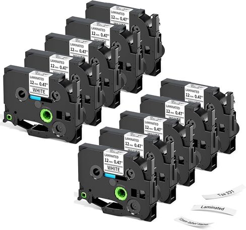 Label KINGDOM Compatible with Brother Label Maker P Touch TZe TZ Tape 12mm 0.47 Inch Laminated (White on Black,Blue,Turquoise Blue,Berry Pink,Lime Green) for Brother PTD210 PTH110 PTD400 in Saudi Arabia