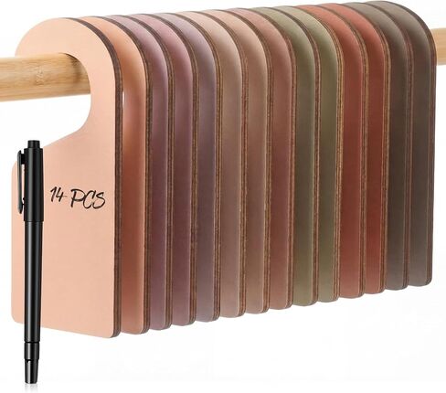 Patelai 15 Pcs Blank Wooden Clothing Rack Divider Closet Blank Organizers Hanger Separators Hanging Closet Divider with Marker Pen for Home Nursery Clothes in Kuwait