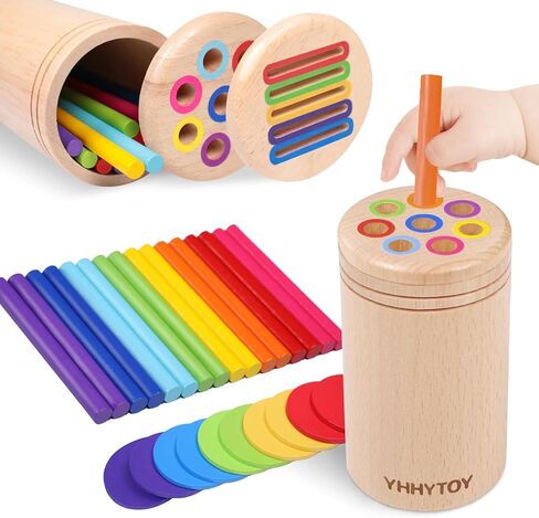 Montessori Toys for 2 3 4 Years Old, 3 in 1 Educational Sensory Color Sorting Toys for Toddlers 1-3, Fine Motor Skills Preschool Learning Activities, 2 3 4 Year Old Girls Boys Birthday Gifts in Kuwait