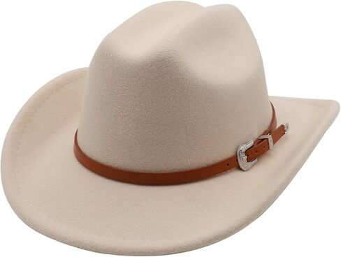 Kids Cowboy Hat Girl Western Cowgirl Hat Boy Wide Brim Felt Hat in Saudi Arabia