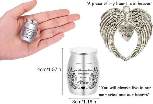 Double Urns for Ashes with Rotating Photo Frame - Companion Memorial Dual Mini Urn Set for Two Adults - Holds Two 6" Photos - Small Keepsake Urns for Mom & Dad in Saudi Arabia