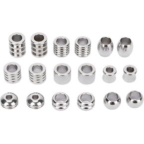 18Pcs Beard Beads for Men, 9 Styles Stainless Steel Hair Beads, Silver Beard Ornaments Clips, DIY Beard Jewelry for Men Beard Weaving, Braid Hair, Baubles Accessories in Saudi Arabia