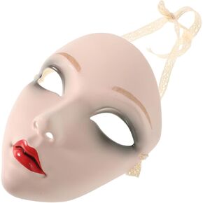 Veemoon Vintage Plastic Mask for Women's Masquerade Diy Hand-painted Chinese Face Mask for Hanfu Cosplay Stage Performance in Kuwait