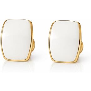 Symvikio 14K مطلية بالذهب مربع كليب على الأقراط للنساء، هندسية هيبوالرجينيك غير مثقوبة الأذن كليب قرط الاذن المرصع مجوهرات هدية in Kuwait