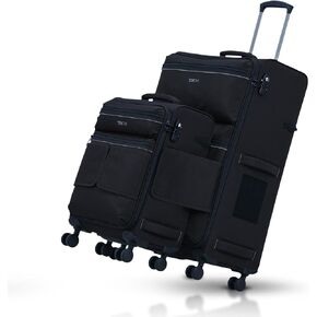TACH LITE Samba Softside 3 Piece Luggage Set 22/24/28 Inch | Connectable Suitcases with Spinner Wheels | Lightweight Travel Suitcase with Wheels Carry On & Checked Bags | Soft Sided Luggage Set (Red) in Saudi Arabia