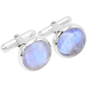 أزرار أكمام من حجر القمر مجوهرات للرجال من الفضة الإسترليني عيار 925، أزرار أكمام لحفلات الزفاف هدية فريدة من نوعها، أزرار أكمام من الأحجار الكريمة الطبيعية in Kuwait
