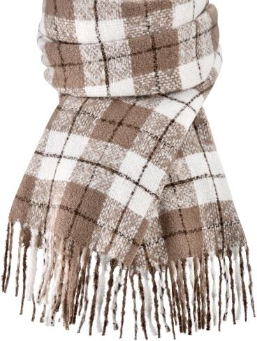Clothirily Winter Scarfs for Women, Cashmere Feel Tassel Plaid Scarf, Large Oversized Blanket Scarf, Pashmina Shawl and Wraps in Kuwait