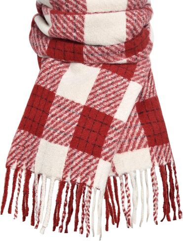 Clothirily Winter Scarfs for Women, Cashmere Feel Tassel Plaid Scarf, Large Oversized Blanket Scarf, Pashmina Shawl and Wraps in Kuwait