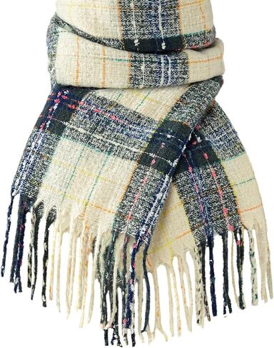 وشاح للنساء - وشاح طويل منقوش للنساء في فصل الشتاء، شالات الباشمينا الدافئة ولفائف الكشمير ذات ملمس بطانية in Kuwait