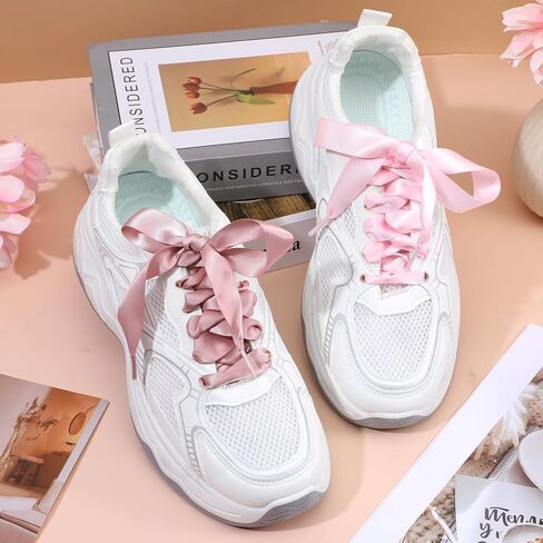 28 زوجًا من أربطة الأحذية المسطحة المصنوعة من شريط الساتان، بطول 47 بوصة وعرض 3/4 بوصة، أربطة بديلة للأحذية الرياضية والأحذية طويلة الرقبة وأحذية التزلج والأحذية الرياضية والديكور، متعددة الألوان in Kuwait