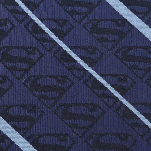 Superman Stripe Pattern Blue Silk Men's Tie in Saudi Arabia