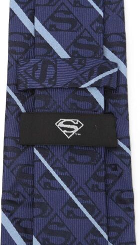 Superman Stripe Pattern Blue Silk Men's Tie in Saudi Arabia