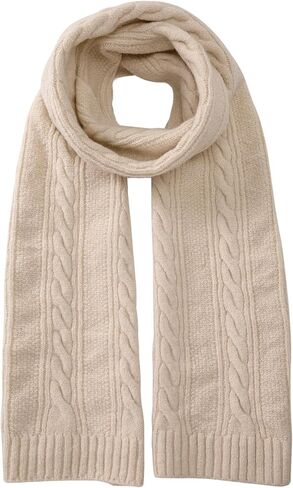 Tavaleu Winter Scarf for Women, Warm Long Cable Knit Scarf, Cashmere Wool Wrap Chunky Large Soft Winter Scarves for Women in Kuwait