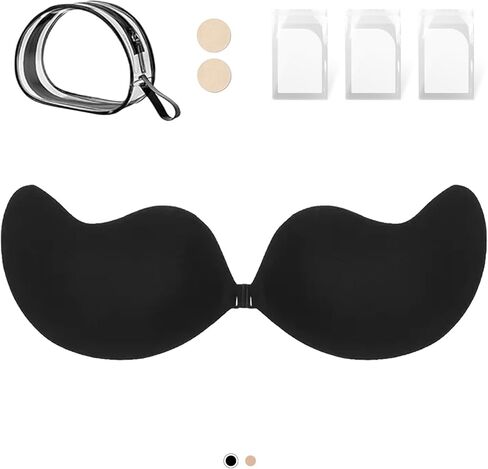 Adhesive Bra,Invisible Sticky Strapless Push-Up Bra, Reusable Silicone Nipple Covers for Backless Dress in Saudi Arabia
