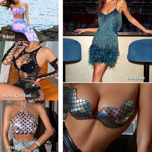 Strapless Sticky Bras Adhesive Mermaids Bras for Women Reusable Silicone Bra Push up Gathering Bra Backless Dress in Saudi Arabia