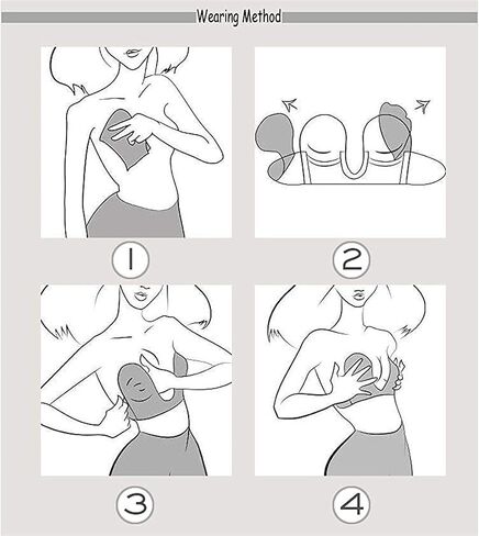 Push Up Strapless Self Sticky Bra Invisible Backless Adhesive Bra Reusable Nipple Covers for Woman (Color : Red, Size : D) in Kuwait