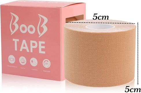 1roll Breathable Sticky Adhesive Bra Tape Women Comfortable Novelty Bras for Breast Lift Invisible Adhesive Bras,5cm*5m Beige in Saudi Arabia
